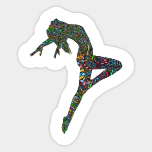 Female Dancer Silhouette Shirt Sticker